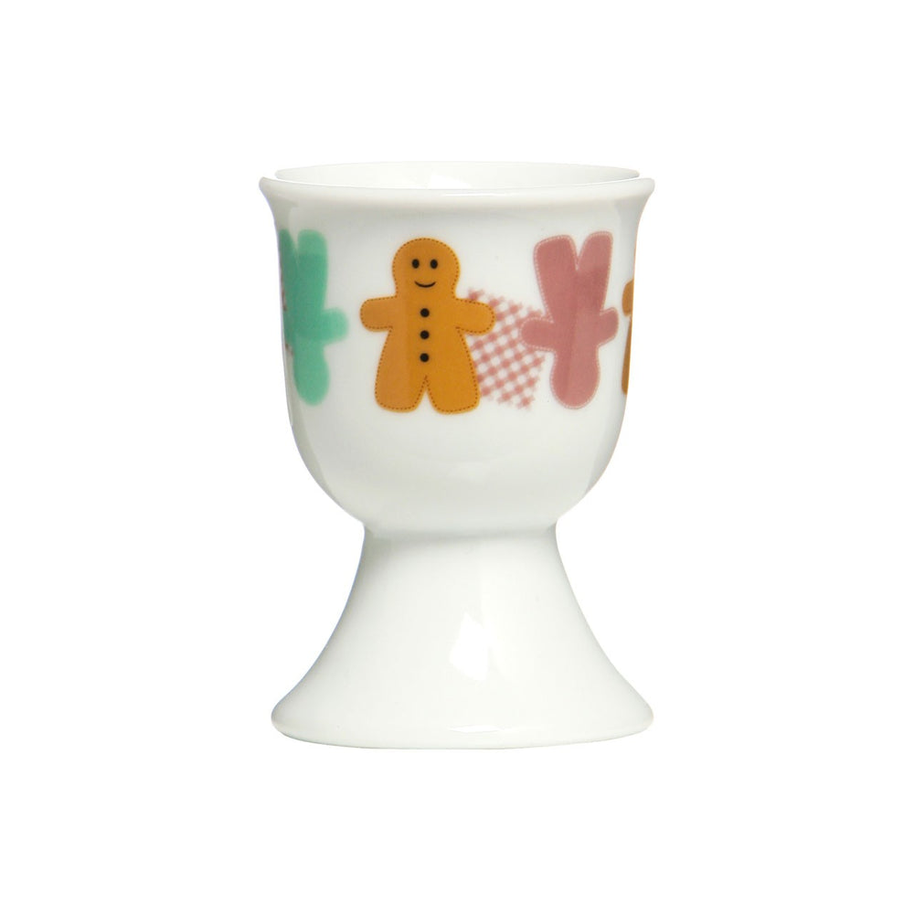 EGG CUPS SET x 2 WITH GINGERBREAD MAN DESIGN