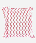 HAND BLOCK PRINT JAIPUR RED PIPED CUSHION COVER
