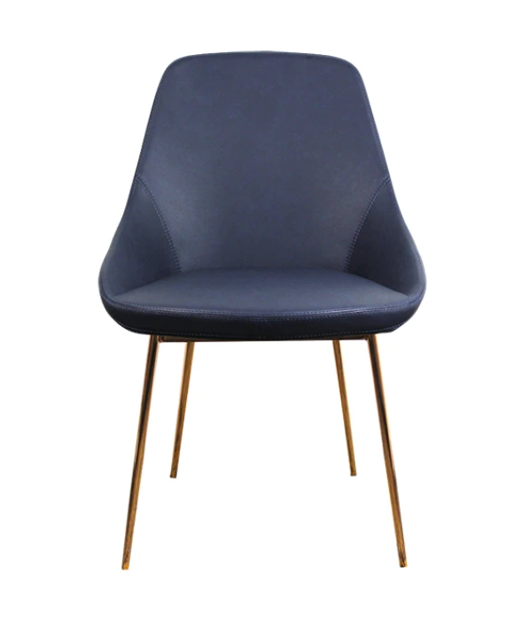 SET OF 2 CELINE DINING CHAIRS IN BLUE LEATHER