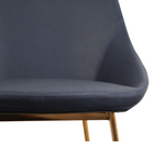 SET OF 2 CELINE DINING CHAIRS IN BLUE LEATHER