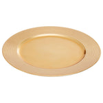 GOLD FINISH RIBBED CHARGER PLATE SET OF 2