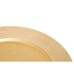 GOLD FINISH RIBBED CHARGER PLATE SET OF 2
