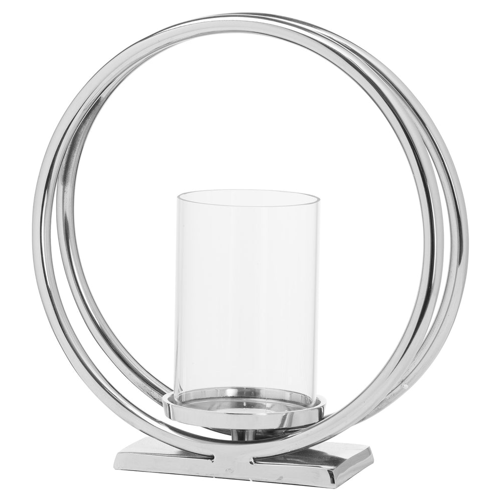 SILVER LARGE TWIN LOOP CANDLE HOLDER