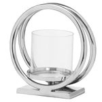 SILVER TWIN LOOP CANDLE HOLDER