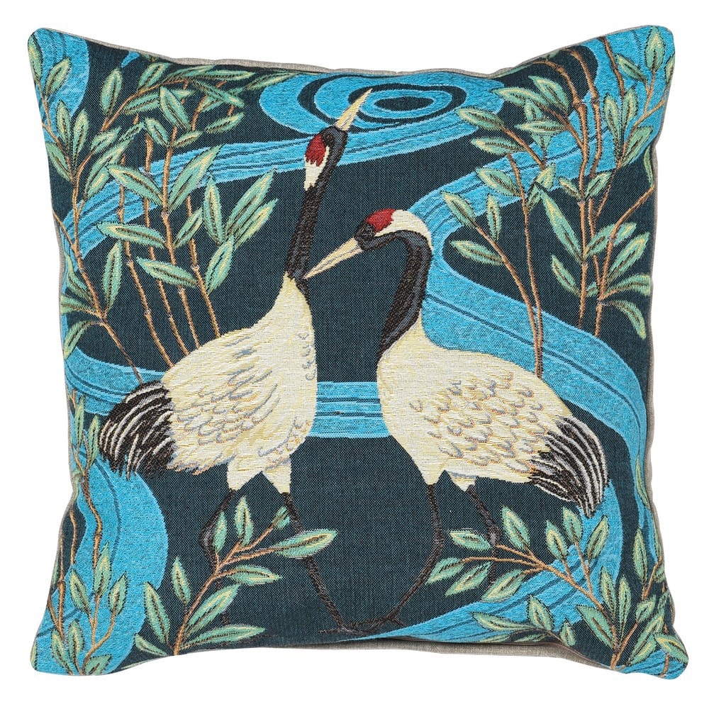 STORK DESIGN EMBROIDERED CUSHION COVER