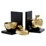 GOLD APPLE BOOKENDS PAIR