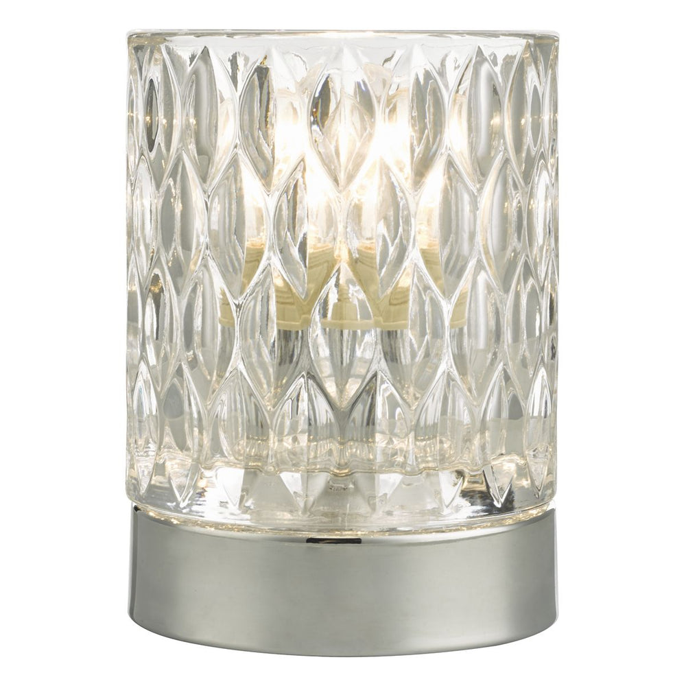 TOUCH TABLE LAMP POLISHED CHROME & GLASS