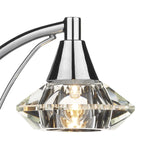 ARCHED POLISHED CHROME & CRYSTAL TABLE LAMP
