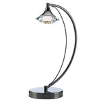 ARCHED POLISHED CHROME & CRYSTAL TABLE LAMP