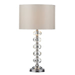 POLISHED CHROME AND CRYSTAL LAMP WITH SHADE