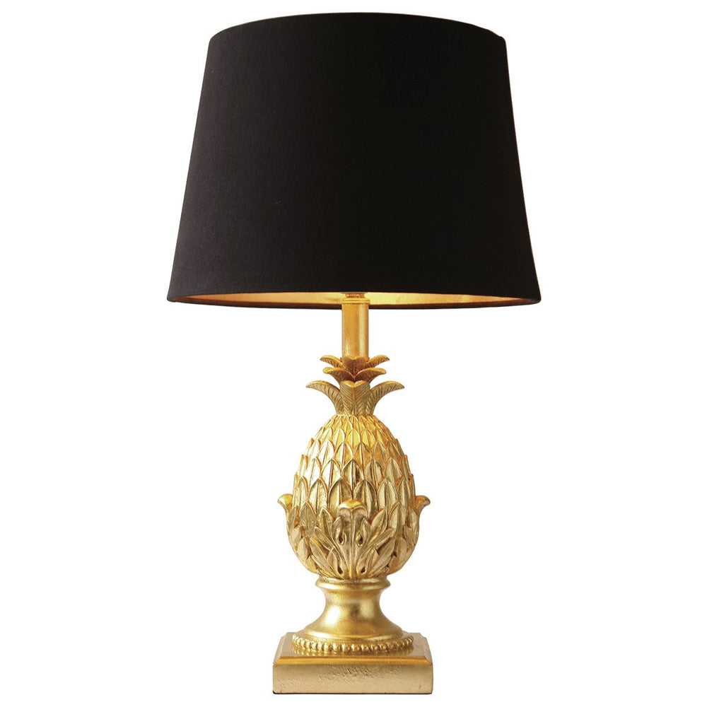 GOLD PINEAPPLE TABLE LAMP WITH SHADE