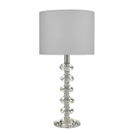 CRYSTAL & POLISHED CHROME TABLE LAMP WITH SHADE