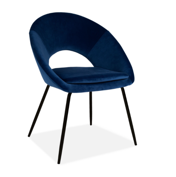 BLUE OPEN BACK DINING CHAIR x 2