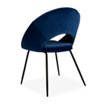 BLUE OPEN BACK DINING CHAIR x 2