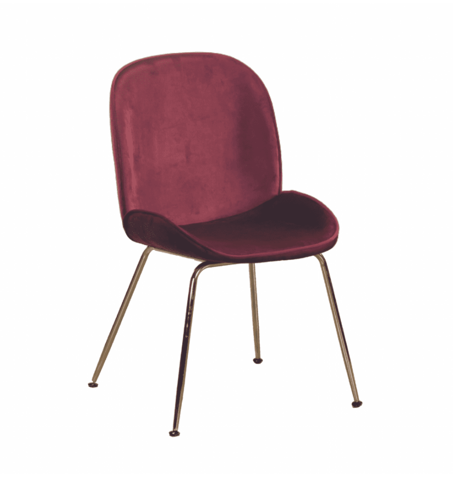 BEETLE STYLE DINING CHAIRS WITH GOLD LEGS x 2