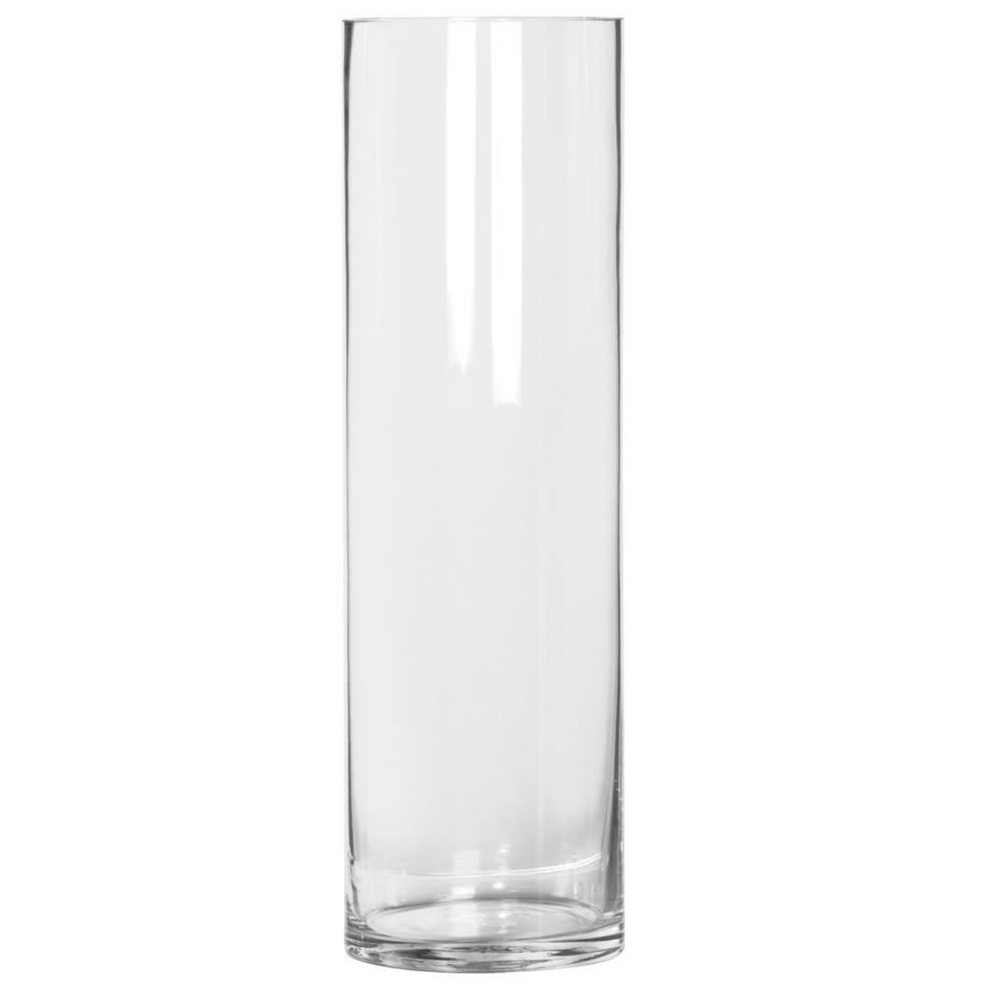 TALL CLEAR GLASS CYLINDER VASE