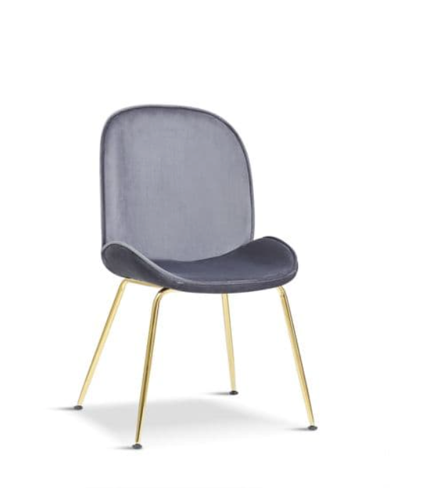 BEETLE STYLE DINING CHAIRS WITH GOLD LEGS X 2