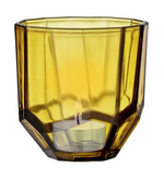 AMBER GLASS TEA-LIGHT HOLDER
