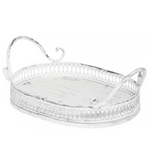VINTAGE OVAL WHITE TRAY WITH HANDLES