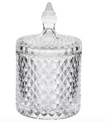 CUTGLASS JAR WITH DOMED LID