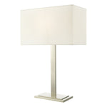 SATIN NICKEL TABLE LAMP WITH SHADE