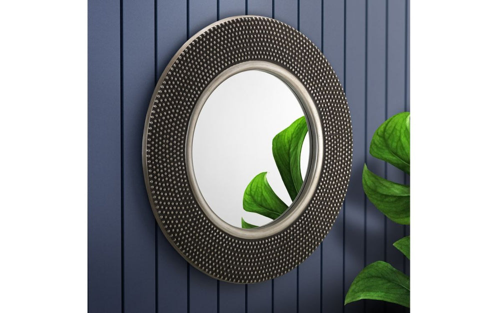 ADAGIO BEAD STUDDED ROUND MIRROR